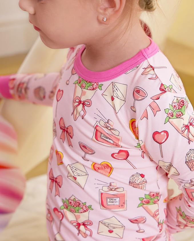 Bamboo Viscose Toddler Girls Kids Pajamas Unicorn Mermaid Pjs Long Sleeve Snug fit 12M-8Y 2pcs Soft Jammies