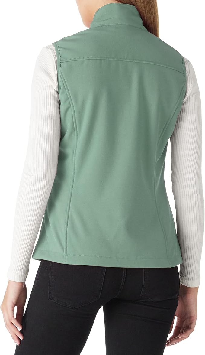 Outdoor Ventures Women's Lightweight Softshell Vest Windproof Fleece Lined Zip Up Sleeveless Jacket for Running Hiking Golf