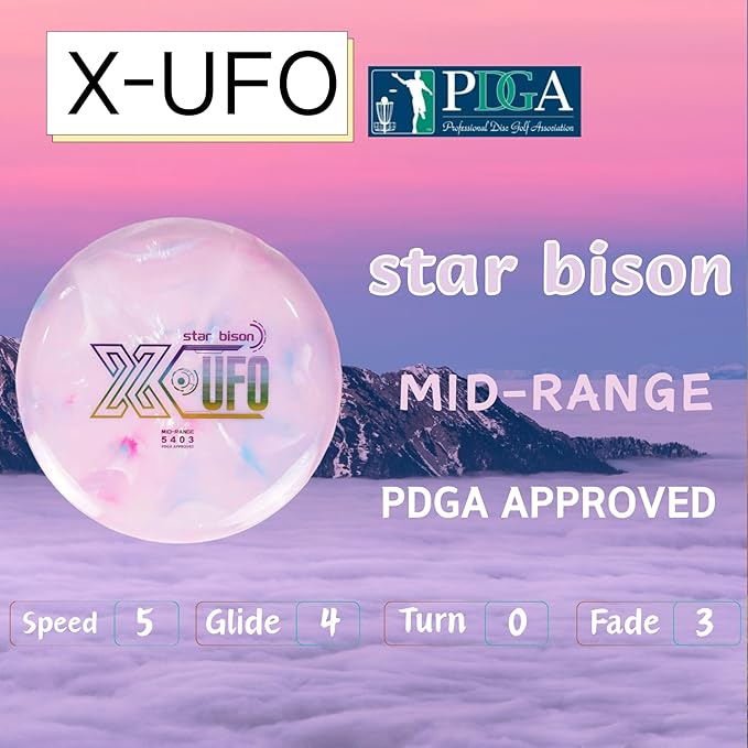 X-UFO Disc Golf Set - Disc Golf Starter Set 5 Pieces, with Putter, Driver, Mid-Range Discs, Mini Discs, 170-180 Grams,PDGA Certified Golf Disc (Set 2)
