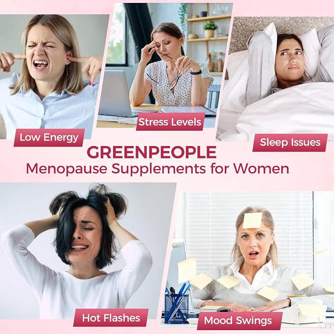 GREENPEOPLE Menopause Supplements for Women Gummies - 16-in-1 Dual Action Relief with Black Cohosh, Vitex, Beef Organs for Hormone Balance, Hot Flashes, Night Sweats & Mood, Sugar-Free, 60 Count