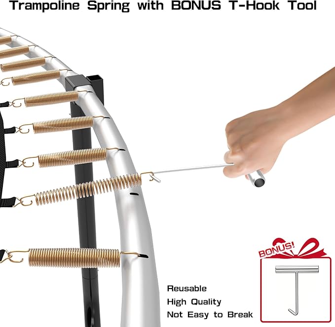 ACWARM HOME 20pcs Trampoline Springs 5.5/6.5 Inch Heavy Duty Galvanized Steel High Tensile Replacement Kit with T-Hook,Trampoline Accessories