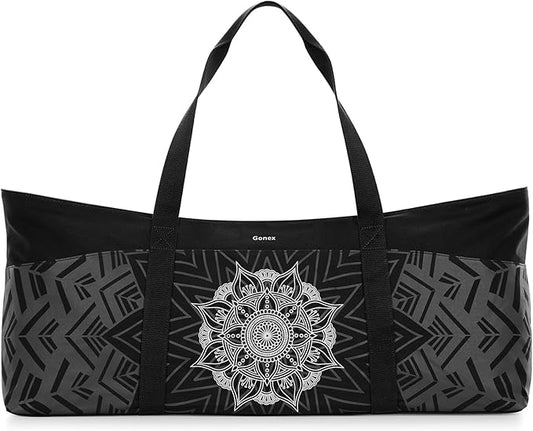 Gonex Yoga Mat Bag, Extra Canvas Gym Bag with Waterproof Pocket Metal Zipper, Fits Mat & Blocks, Stylish Yoga Mat Carrier for Women, Ideal for Yoga, Pilates, Workout, Travel