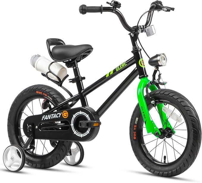Glerc Fantacy Kids Bike, 12-20 Inch Children Bicycle for 2-13 Years Old Boys Girls, Kids Bicycle with Water Bottle Holder & Headlight & Training Wheels, Multiple Colors