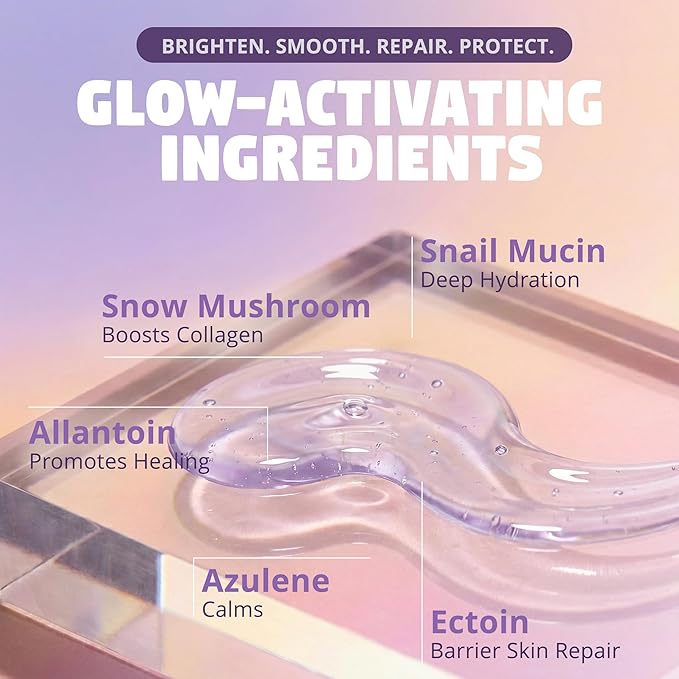 Clinically Advanced Korean Snail Mucin Serum - Star Light by Zen Dew (3.38 oz) Brightening, Anti-Aging & Hydrating K Beauty Face Serum for Glass Skin Glow – Smoothing Korean Skin Care