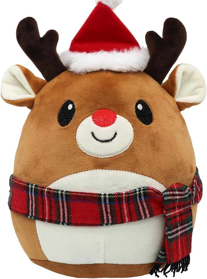 Milu Deer Plush Toy Milu Deer Stuffed Animal Cute Christmas Milu Deer Plushies Pillow Soft Plushie Doll Gifts for Kid Decor, Christmas Milu Deer Plush(11 Inch)