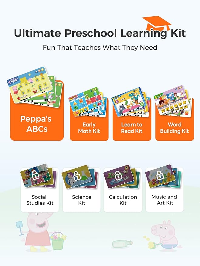 Interactive Electronic Learning Pad - Learn-to-Read System with 70 Sound Pages, Card-Insert for Alphabet, Words, Numbers, Music, Learning Activities for Kids 3-5 Years Old