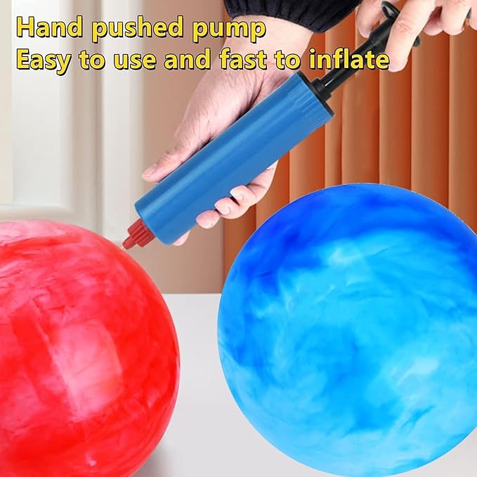 2 Pcs Marbleized Bouncy Balls for Kids Large-Sized Ball Inflatable Rubber Playground Sensory Balls for Beach Pets Indoor Outdoor Kickball Water Balls