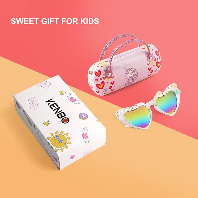 KENBO Kids Sunglasses for Girls UV Protection Toddler Sunglasses