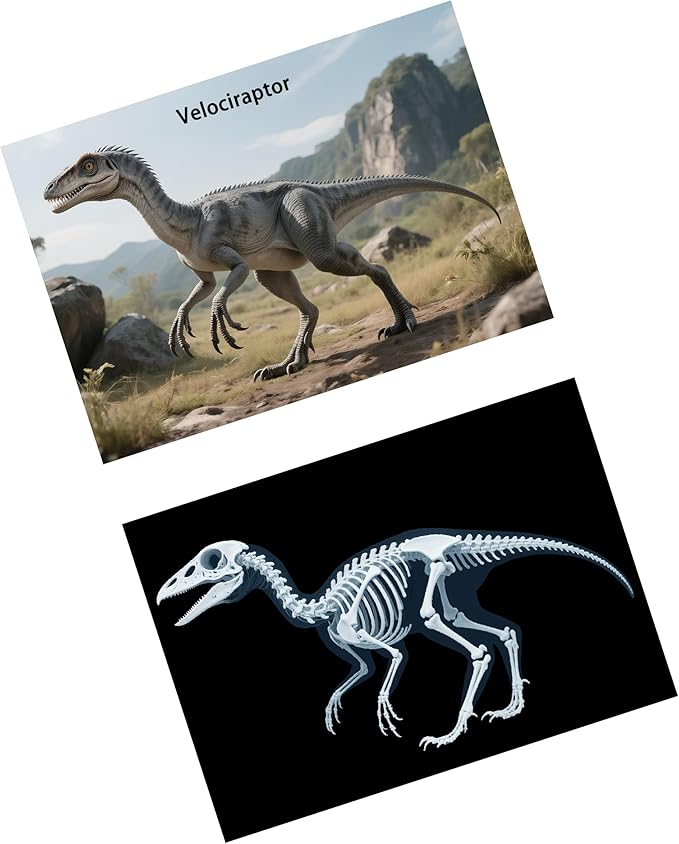 16 Animal X-Ray Set, Educational Science Kit for Kids to Explore Bone Structures for Lightstand Accessories, Light and Shadow Areas (Dinosaur Series)