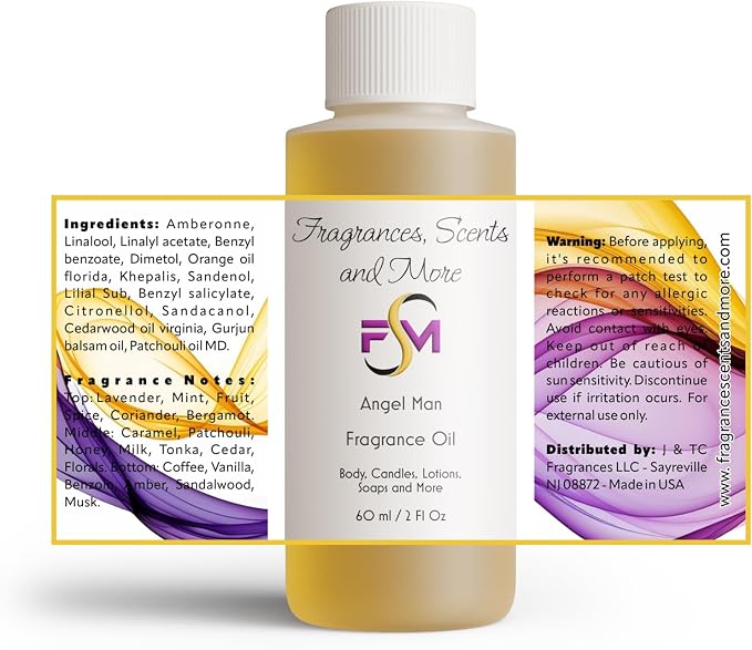 Angel Man Fragrance Oil - 2 Fl Oz Plastic Bottle (60ml)