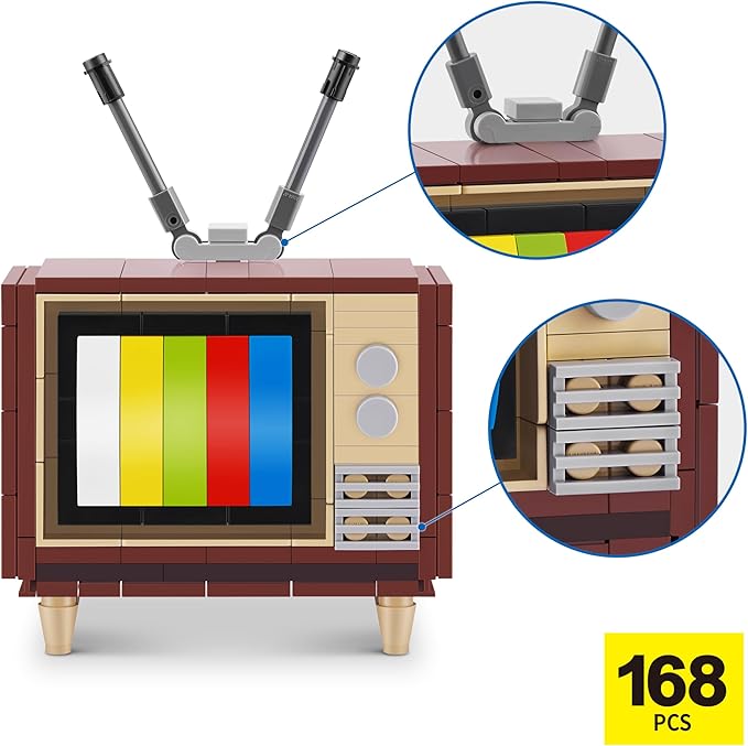 MAX Premium Retro Building Bricks Collection (Television) by ZURU, Building Bricks for Teens, Adults and Collectors. Build, Collect and Display Your Ultimate Collection of Retro Technology!