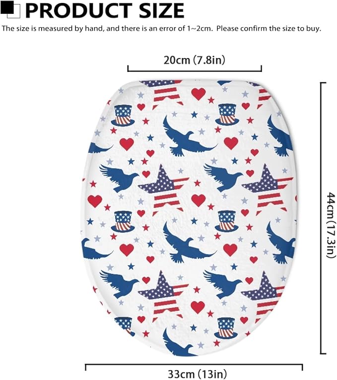 Star Toilet Seat Cover, Comfortable and Dustproof Toilet Lid Cover, Machine Washable and Reusable Toilet Lid Cover