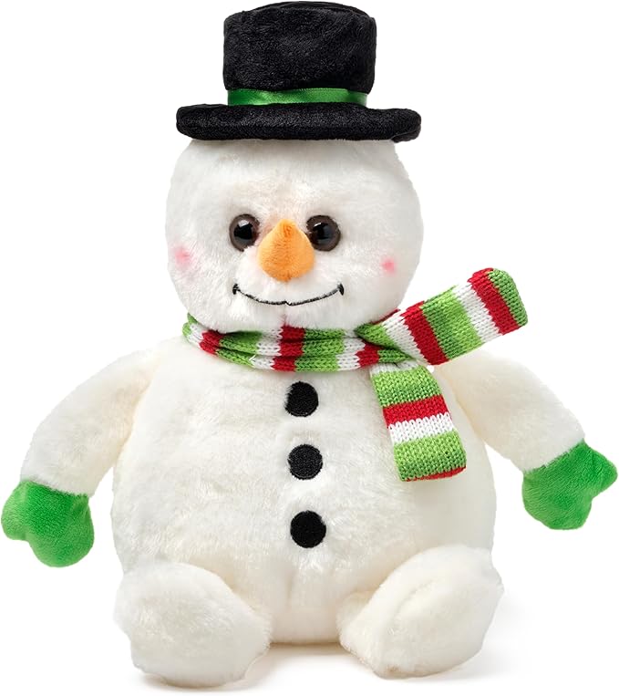 Bearington Big Snowball Snowman Plush, 14 Inch Snowman Stuffed Animal, Ideal Stuffed Christmas Animals Gift for Toddlers, Kids & Teens, for Ages 3-14