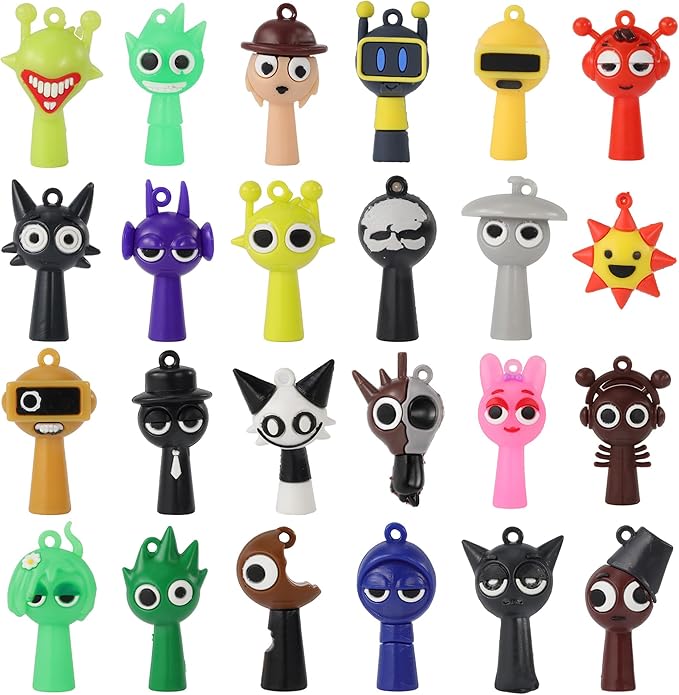 WMP® Sprunky Action Figures Mystery Box, Sprunky Mystery Box, Sprunky Figures 24PCS, Office Room Figurine Decor, Sprunky Toys, Colorful Mystery Animal Action Figurines Set Adults Kids Birthday Party