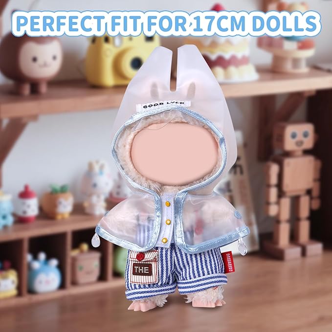 Coolcandy 17cm Doll Clothes, Fashionable Dolls Outfit with Accessories Suit, Stylish Adorable Dolls Clothes Set, Soft Fabric, Detailed Stitching(Doll Not Included)