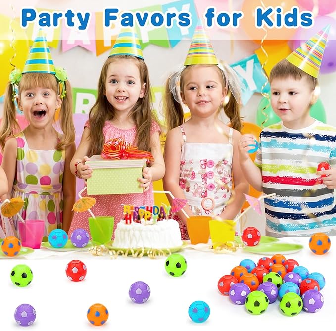 96PCS Fidget Spinner Soccer Balls Sports Birthday Party Favors Bulk for Kids 4-8 8-12 Halloween Goodie Treat Bag Stuffers Classroom Treasure Box Toys Carnival Prizes Pinata Fillers Mini Return Gifts