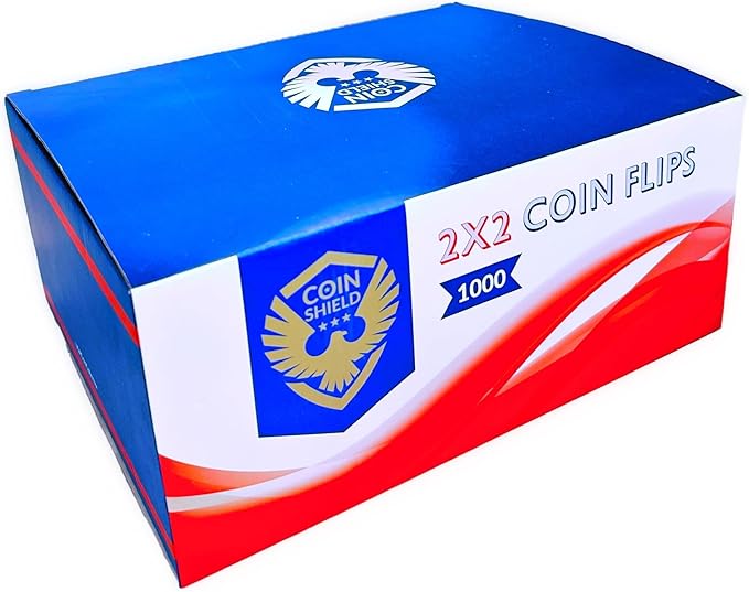 1000 Small Dollar 2x2 Cardboard Coin Flips with Mylar Windows Archival Safe