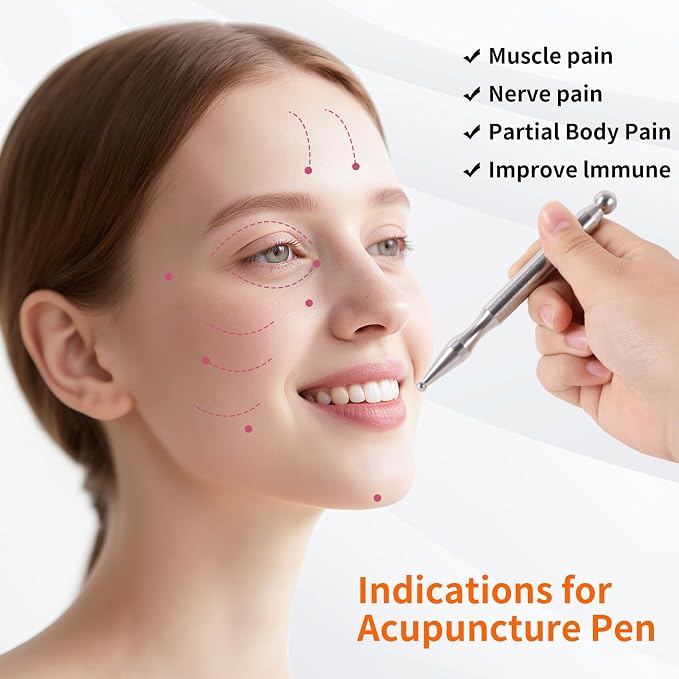 Stainless Steel Gua Sha & Acupuncture Pen, Trigger Point Massager Tool | suits daily home facial care, supports scraping and acupoint massage to ease facial tightness for women and mothers