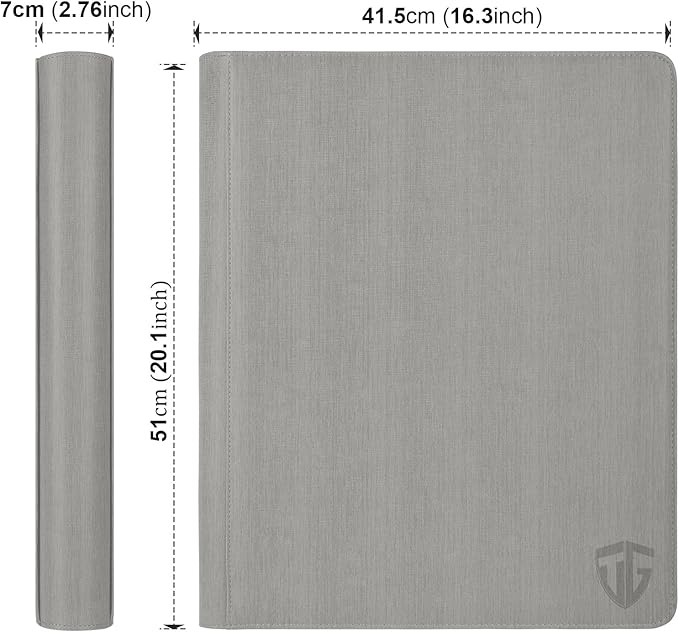 16 Pocket Toploader Binder,Holds 640 3”x4” Toploader Hard Cases,Sleeves Card Collection Binder,20 Double Sided Pages,Compatible with Trading & Sports Holder(Gray)