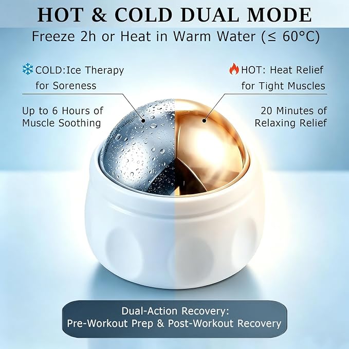 Massage Ice Roller Ball - Roller for Muscles Deep Tissue - Cold Therapy - Plantar Fasciitis Roller, Tight and Sore Muscles Relief, for Neck, Shoulders, Back, Calves & Feet, Sports Relaxations Gift