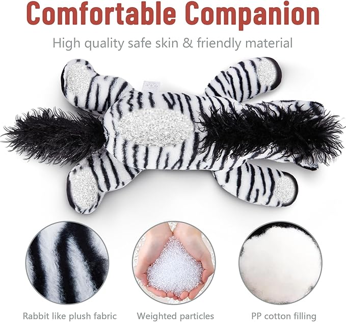 Niuniu Daddy 20" | 3.3 Pound Zebra Weighted Stuffed Animals for Kids Adults, Soft Zebra Weighted Beads for Stuffed Animals for Hugging, Cute Plush Toy for Gift Birthday Christmas Holiday Easter