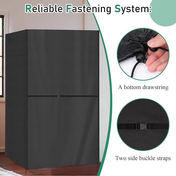 Outdoor 2-person Sauna Cover, Heavy Duty Waterproof Saunas Cover Compatible with Dynamic Andora Wood Infrared Home Sauna,(Black) (47.6"Lx44.9"Wx73.6"H)