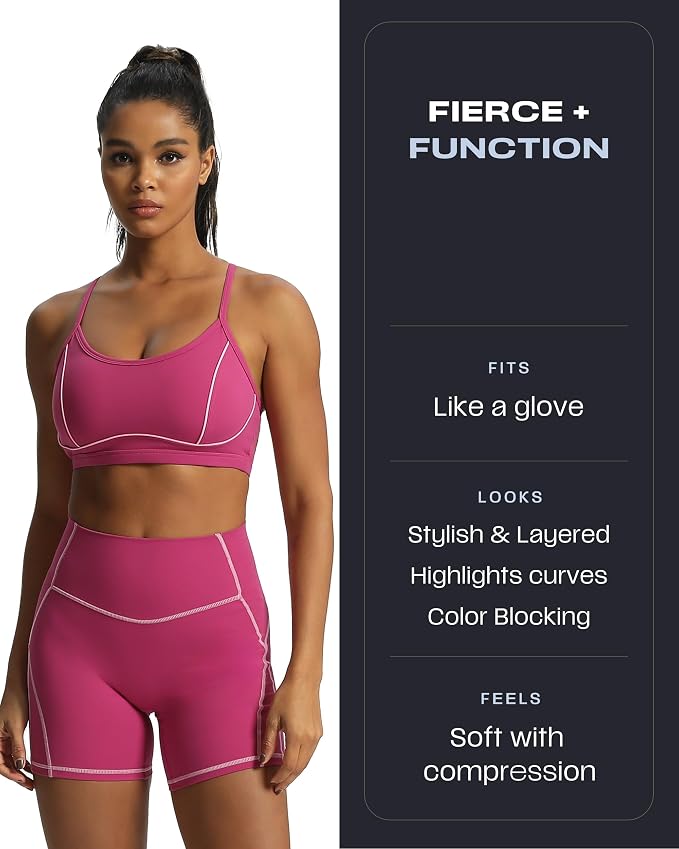 Aoxjox Lexi Lined Workout Biker Shorts for Women Tummy Control High Waisted Exercise Athletic Gym Running Yoga Short 6"