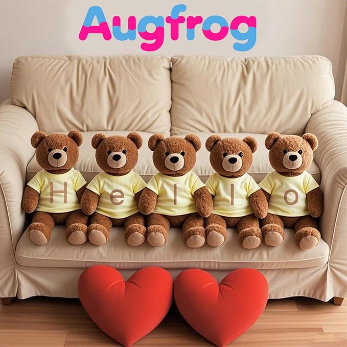 8-Pack Yellow Blank T-Shirts for 17-18 Inch Bears | Thick DIY Stuffed Animal Canvas Clothes (Yellow)