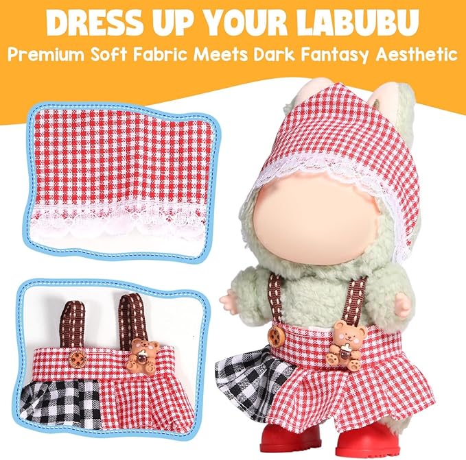 AICase for 17cm Doll Clothes/Outfit,Clothing Set for 17cm Doll,3 Piece Set Hat Clothing,Boys and Girls Stylish Adorable Clothes Accessories_07
