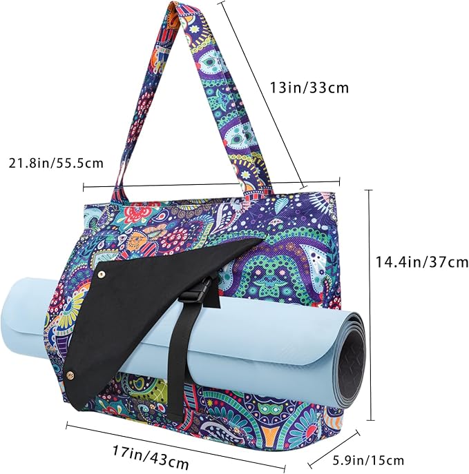 Yoga Mat Bag Yoga Bags and Carriers Fits All Your Stuff Yoga Tote Bag with Zipper Pocket Yoga Mat Carrier Pilates Bag Take in Out Mat Easily