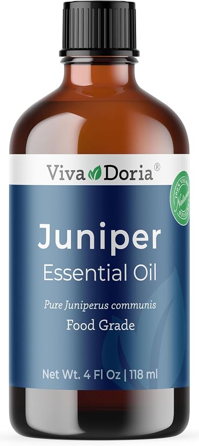 Viva Doria Juniper Essential Oil, 100% Pure, Natural Essential Oil, Undiluted, for Aromatherapy | Food Grade, 118 mL (4 Fluid Ounce)
