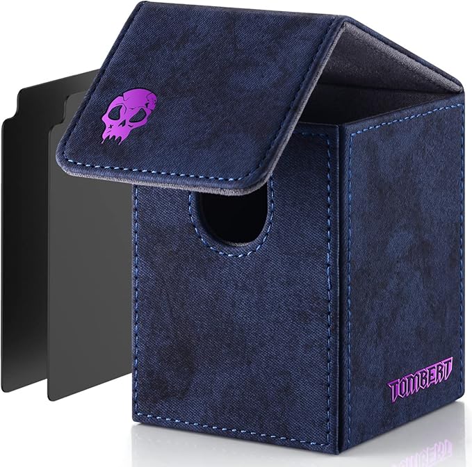tombert 150+ Premium Deck Box for MTG, PTCG, Large Capacity with 2 Dividers, Fits 150+ Sleeved Cards TCG Trading Card Games (Purple)