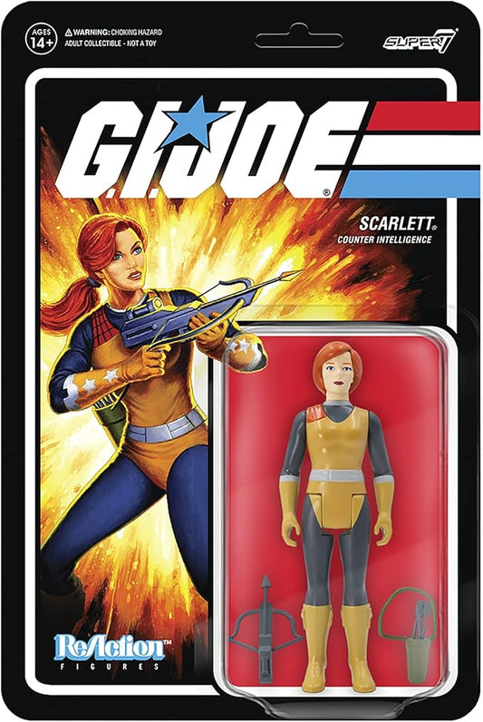 Super7 G.I. Joe Scarlett - 3.75" G.I. Joe Action Figure with Accessories Classic Cartoon Collectibles and Retro Toys