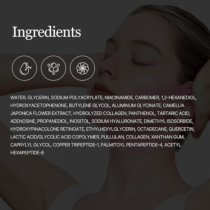 ROUND LAB Camellia Deep Collagen V Lifting Gel Mask 14ea | Double-chin Turkey Neck Instant Face Lifting Mask, Cooling and Depuffing Face Toning Belt, Firming Sagging Skin, Korean Skin Care, 10g/0.35oz