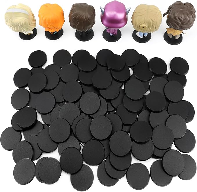 120PCS Figure Stand Base with 180PCS Adhesive for 4 Inch Fuko Pop, 1.97 Inch Black Round Plastic Bases No Peg, Doll Model Storage Organizer Display Holder Accessories for Action Figures