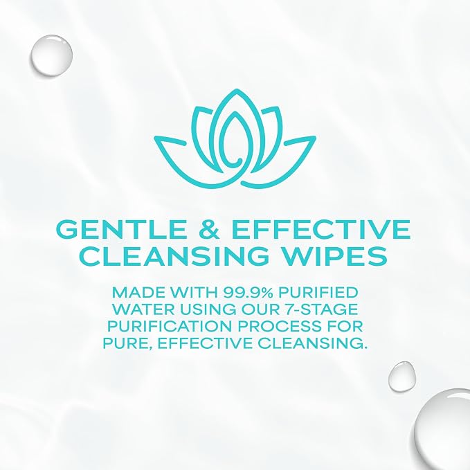 WaterWipes Sensitive Feminine Wipes, 99.9% Purified Water, pH Friendly for Daily Intimate Care, Gynecologist Approved, Fragrance Free, 112 Count (4 Packs)