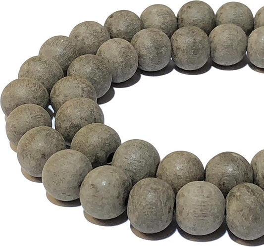 ABCGEMS (Essential-Oil-Diffuser) Rainforest Charcoal Graywood Wood Beads - Matte Finished (Believed for Stress Relief & Emotional Balance) Non Mass-Produced, Smooth Round 8-9mm (Non-Shiny)