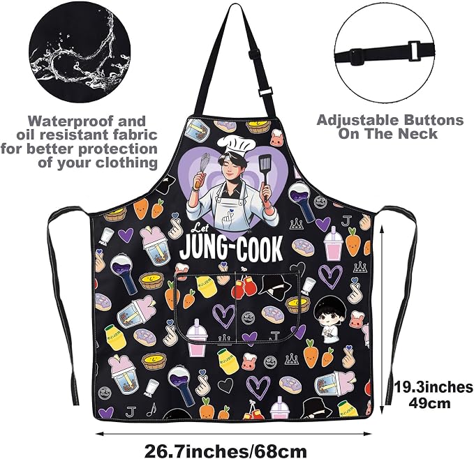 JNIAP Korean Group Kitchen Apron Korean Group Fans Gifts Korean Group Kitchen Gifts Korean Music Lover Gift