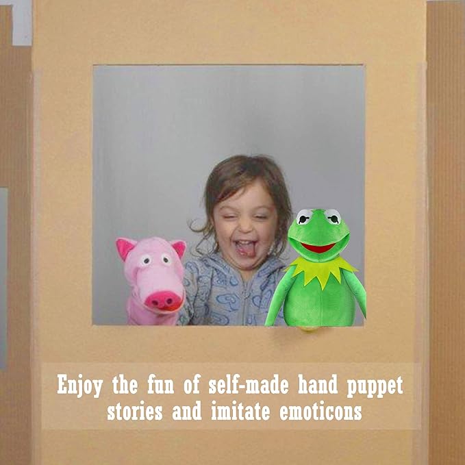 Kermit Frog Puppet, The Muppet Show, Soft Hand Frog Stuffed Plush Toy with Puppets Control Rod, Halloween Christmas Thanksgiving Gift Ideas for Boys and Girls- 24 Inches