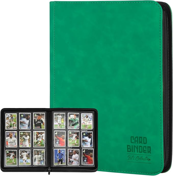 Trading Card Binder, Premium 9 Pocket Double Sided 540 Pocket PU Card Collection Binder, Collectible Trading Card Albums for MTG, TCG, Sport Card, Game Cards (Emerald)