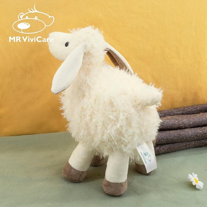 8.5" White/Cream Sheep Stuffed Animals for Boys and Girls,Soft and Adorable Lamb Plush Toys for Newborn Babies,Great Gifts on Birthday,Christmas,Baby Shower,Easter,Machine Washable