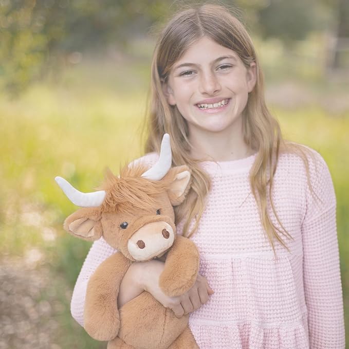 WORLDS SOFTEST PLUSH Highlandee Cow, Lushee, Large, 16" Stuffed Animal for Baby, Toddler, Kids, Adults - Soft, Huggable Stuffed Cow- Adorable Toy Made from Kid-Friendly, Quality Materials