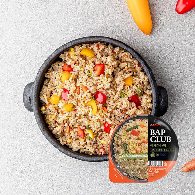 Vegan Vegetable Fried Rice, Plant Based Microwavable Instant Food, 12 Pack