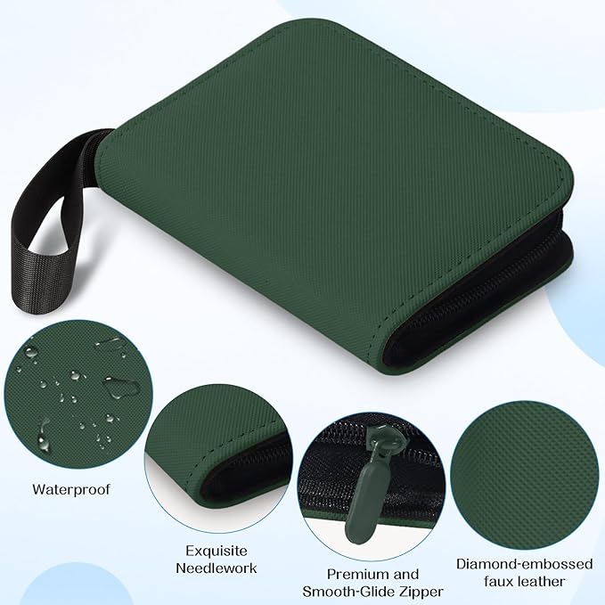 1 Pocket Card Binder–Collectible Trading Card Album,Single Card Holder with 20 Pages,Holds 40 Cards, Side-Loading Mini Binder for TCG,MTG,Sports,Baseball,Football,Small Sports Card Book，Green