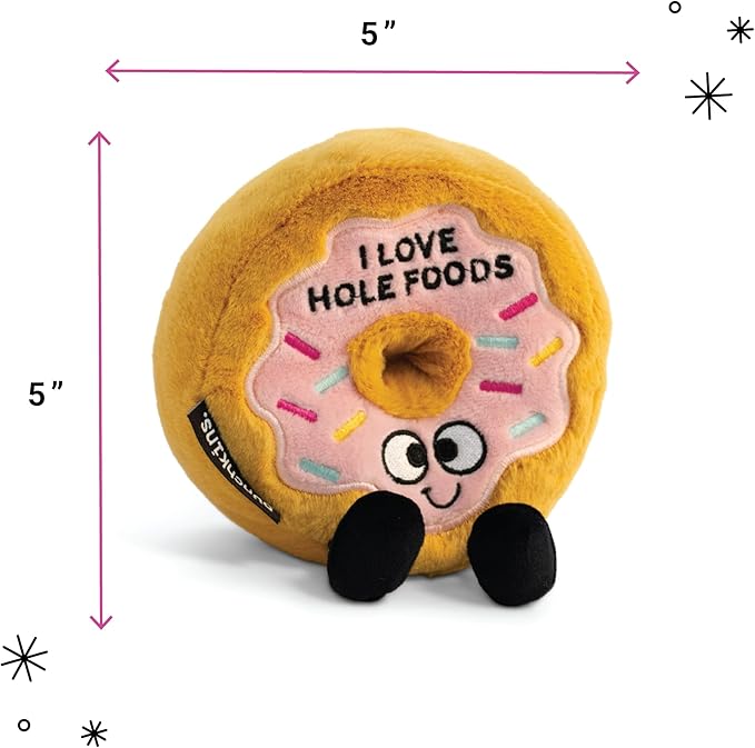 Donut Plushie - I Love Hole Foods Punny Donut Plush, Cute Food Plushie Gift for Kids