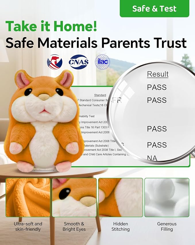 Christmas Best Gifts for Grandkids 2025 New Talking Hamster Toy,Top Toys for Ages 5-7 Girls Sellers Gag Gift Under 30,Speech Therapy Toys for Toddlers 1-3 Little Brown Stocking Stuffers