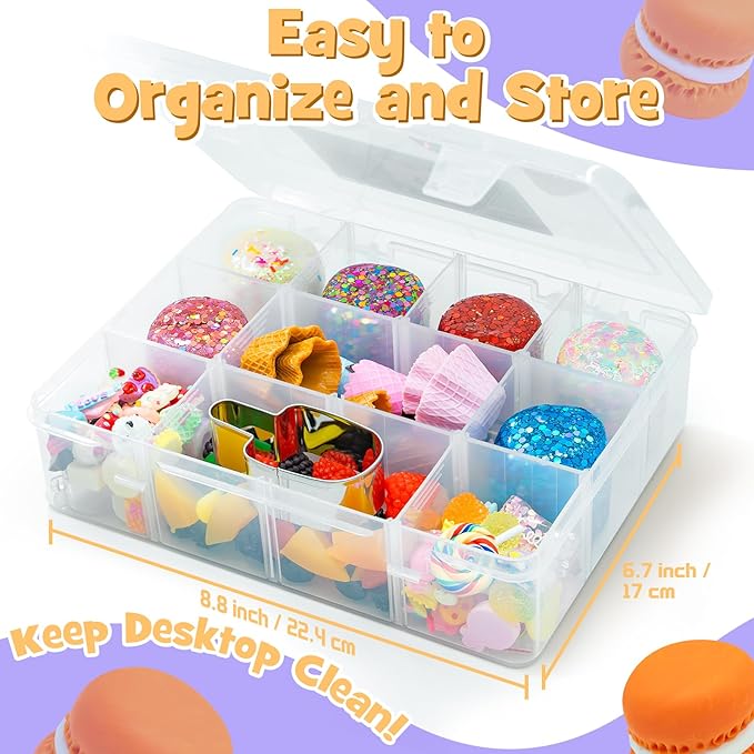 SIMPLIPLAY Ice Cream Sensory Dough Kit, 6 PCS 18oz Glitter Doughs with Accessories(120 Pcs+), Soft Clay Ice Cream Toys with Cone, Mold, Fruit Pieces, Christmas Birthday Gift for Girls Age 3 4 5 6