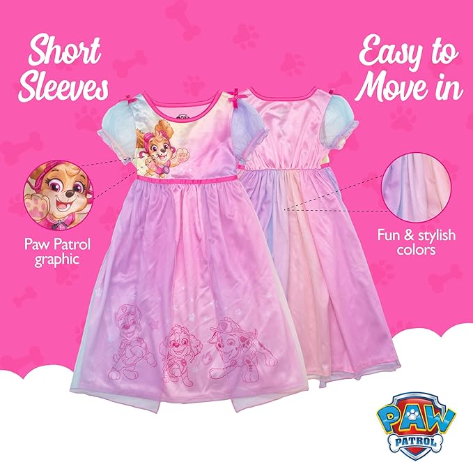 Paw Patrol Girls' Fantasy Gown Nightgown, RAINBOW SKYE