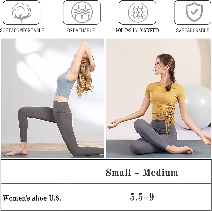loudashuaiqi Grip Pilates Socks Non Slip Athletic Yoga Socks with Grips for Women Grippy socks for Hospital Workout Barre