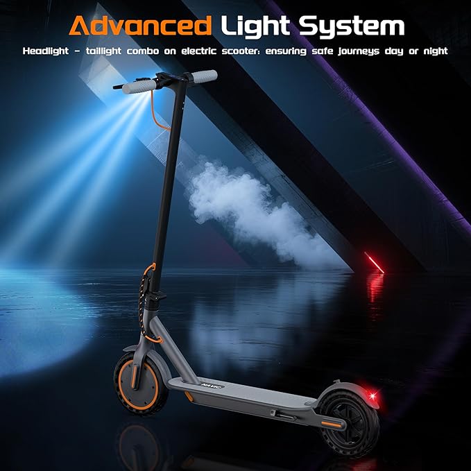 NAVIC Electric Scooter with Dual Suspension/Braking, 350W/500W Motor, 19/22 Mph,Max 22/25/27/49Miles Range, Foldable E Scooter for Adults with App